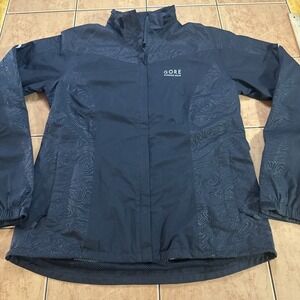 Gore Gear Gore-Tex Shell Jacket Women Sz Small Black Running Cycling Full Zip